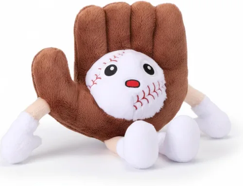 Miniatura 7 de Soulchen Divertido juguete de peluche de béisbol con patas de 11 pulgadas, suave animal de peluche para niños y niñas, almohada deportiva de béisbol