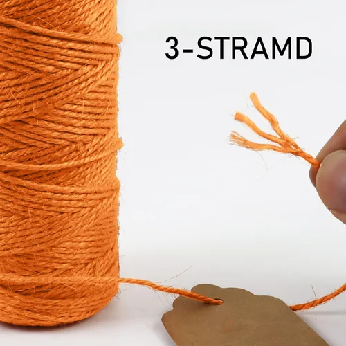 Miniatura 3 de JeogYong Cuerda de yute de 0.079 pulgadas, 328 pies de grosor, cuerda de yute natural de 3 capas para manualidades, envoltura de regalos, embalaje