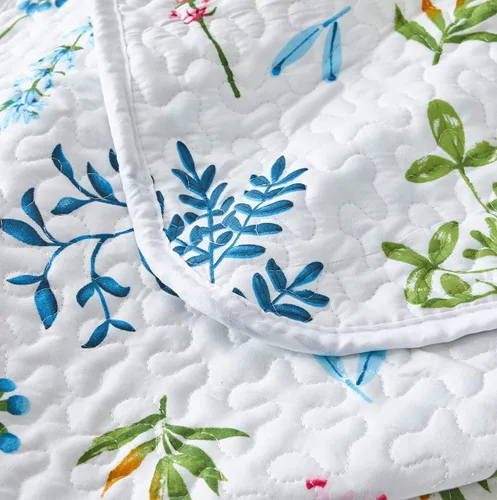 Miniatura 4 de UOZZI BEDDING - Juego de edredón reversible de 3 piezas tamaño Queen, con hojas verde azuladas y flores rojas en blanco, microfibra suave y ligera