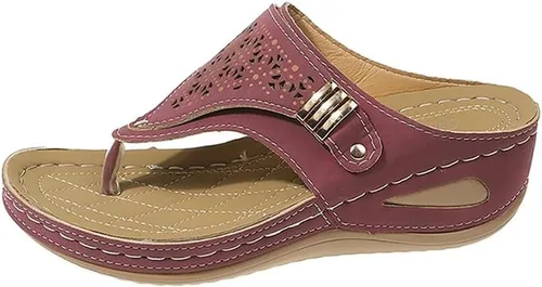 Miniatura 5 de Sandalias ortopédicas para mujer, sandalias de cuña con soporte de arco, sandalias de playa cómodas y elegantes para el verano 2025