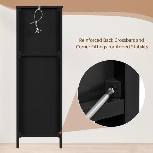 Miniatura 9 de Yaheetech Armario de almacenamiento para baño, gabinete de piso pequeño con 2 cajones extraíbles, organizador de almacenamiento delgado para baño