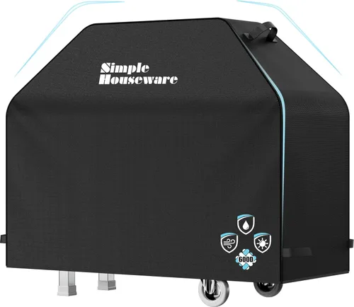 Miniatura 12 de Simple Houseware Cubierta para Parrilla de Gas BBQ de Servicio Pesado de 32 pulgadas, Poliéster 600D Impermeable, Resistente a la Intemperie