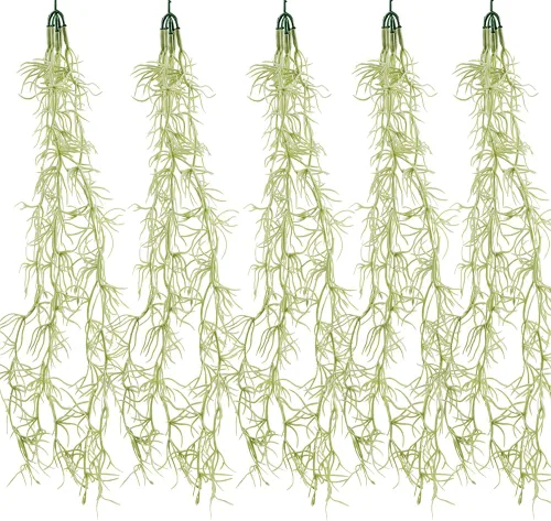 COTSEN Paquete de 5 plantas colgantes de musgo sintético de musgo español para plantas en maceta, guirnalda de musgo colgante artificial utilizada