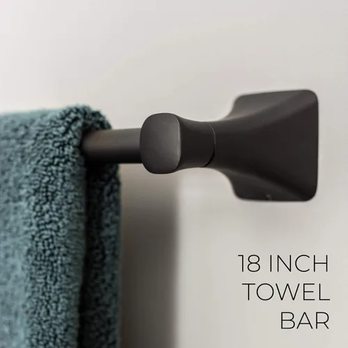 Miniatura 3 de JS Jackson Supplies Kit de 4 piezas de accesorios de baño cuadrado suave – Incluye barra de toalla de 18.0 in, soporte de papel higiénico y ganchos