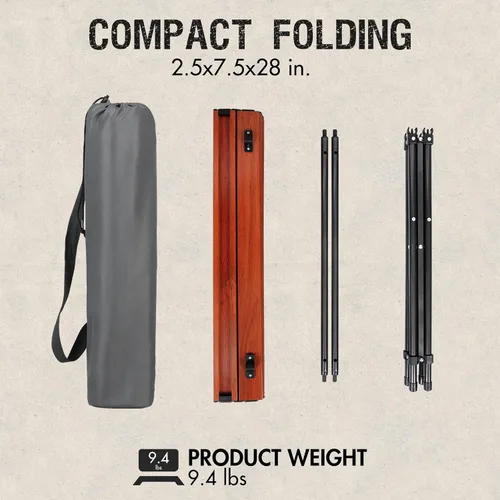 Miniatura 9 de Portal Mesa Cuadrada Plegable de Aluminio Ligero con Tablero Enrollable para 4 Personas Mesa Compacta con Bolsa de Transporte para Camping, Picnic