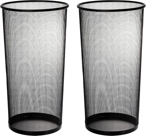 Youeon Paquete de 2 soportes grandes para paraguas, 10.5 x 20 pulgadas, de malla metálica, cubo independiente para paraguas, bastones, bastones,