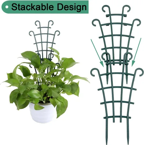 Miniatura 3 de UWIOFF Enrejado pequeño para interiores, 6 piezas de enrejado para plantas trepadoras, enrejado para plantas en maceta, maceta de plástico apilable