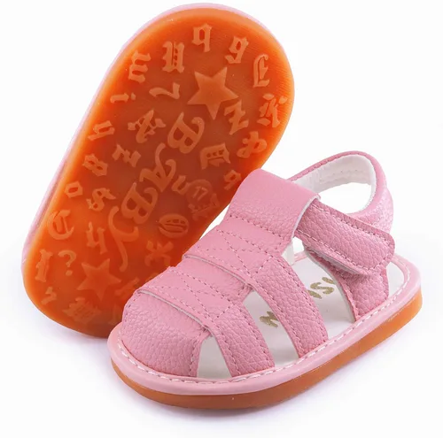 Miniatura 2 de WILLFUN Sandalias chirriantes de verano para bebé, niño, niña, suela de goma de primera calidad, puntera cerrada, antideslizantes, zapatos