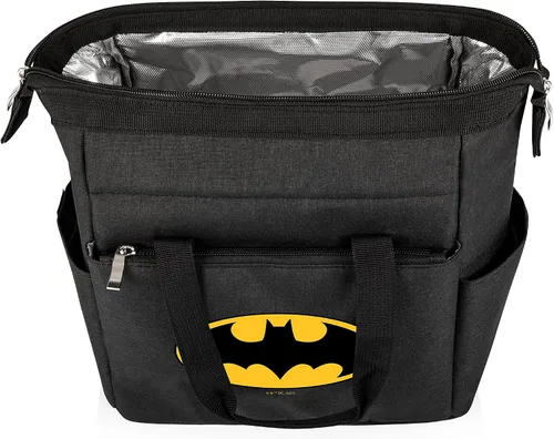 Miniatura 3 de PICNIC TIME DC Comics Batman Bat-Signal On The Go Bolsa de Almuerzo, Lonchera Enfriadora Suave, Bolsa de Almuerzo Aislada, (Negro)