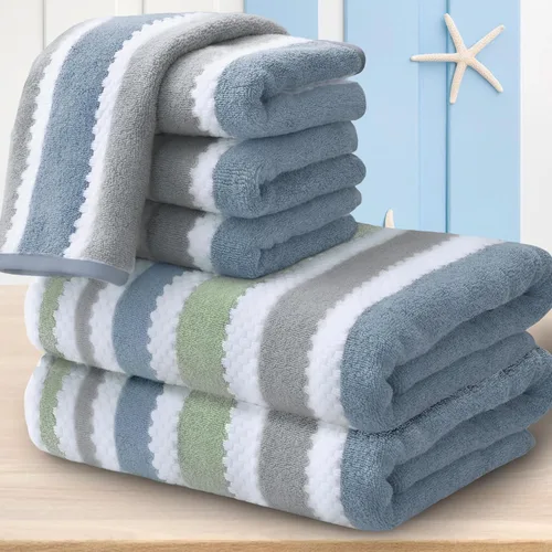 Miniatura 7 de Paños de lavado de algodón para ducha (6 piezas, 13 x 13 pulgadas), de secado rápido, gruesos, absorbentes, toallas faciales suaves para baño, juego