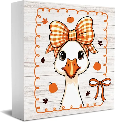 Divertida decoración de otoño de ganso tonto, decoraciones de otoño para oficina en casa, decoraciones de Acción de Gracias para regalos de cocina