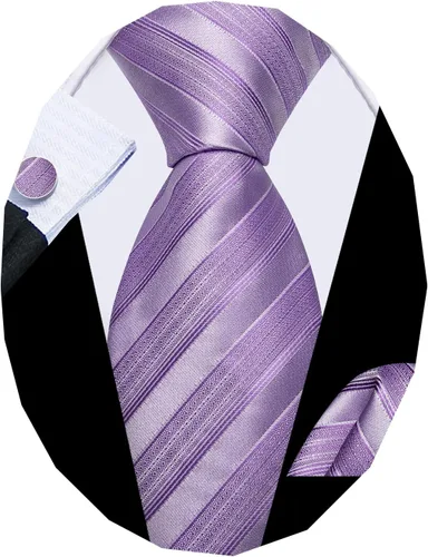Miniatura 327 de Barry.Wang Juego de corbatas para hombre, corbata de seda a rayas, tejido a cuadros, gemelos formales, negocios, boda
