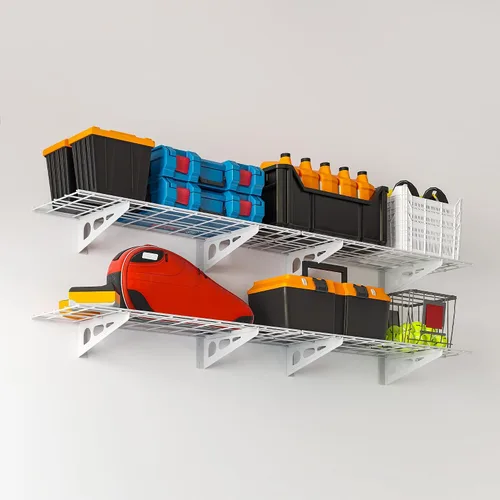 Miniatura 8 de Estantería de garaje de 1 x 6 pies, paquete de 2 estantes de pared para garaje, cocina, almacenamiento de despensa, estantería de pared de capacidad