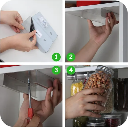 Miniatura 5 de Organizador de Frascos Mason, Estante para Frascos Mason para Almacenamiento de Alimentos, Soporte para Frascos de Conservas Debajo del Gabinete
