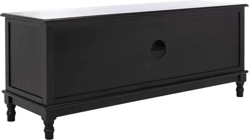 Miniatura 8 de SAFAVIEH Ozark Soporte de TV para pantalla plana de hasta 55 pulgadas, negro, 2 puertas con almacenamiento interior, 2 estantes abiertos, consola