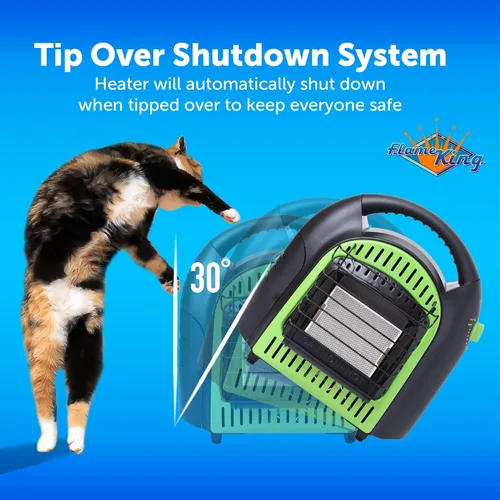 Miniatura 3 de Flame King YSN-CHS10 - Calentador portátil radiante espacial de propano de 10,000 BTU para interiores y exteriores para camping, garaje, pesca