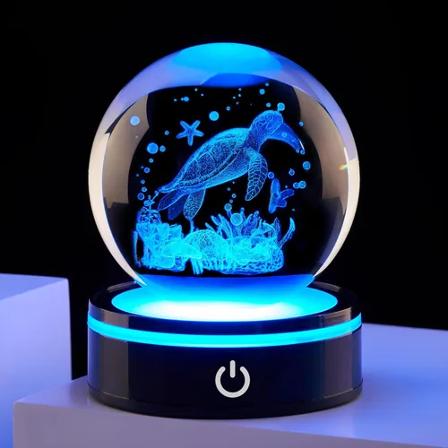 Miniatura 13 de Decoración de medusas de bola de cristal 3D, regalo para hombres y mujeres: luz nocturna de biología oceánica, regalos para hija/hijo, cumpleaños
