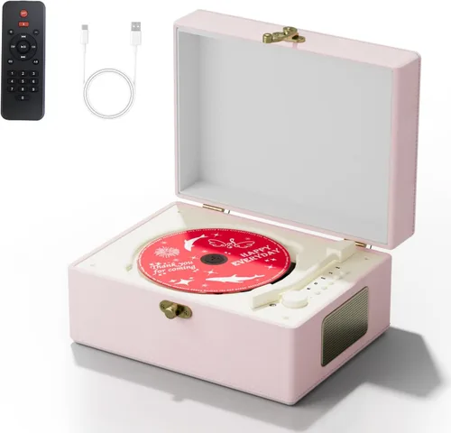 Miniatura 12 de Reproductor de CD rosa mullido con Bluetooth, control remoto