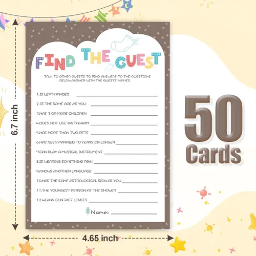 Miniatura 2 de OLOUTAB Juegos de Baby Shower para Niño o Niña - Juego de Vientre de Cerveza o Barriga de Bebé (50 Tarjetas), De Género Neutral, Papel Grueso
