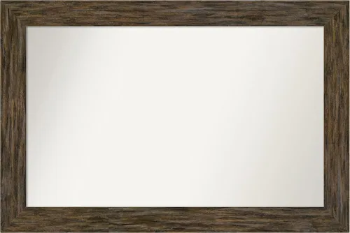 Miniatura 74 de Amanti Art Espejo personalizado, espejo de baño marrón Fencepost, espejo de pared o espejo de tocador de baño sobre el fregadero (27 x 27 pulgadas)