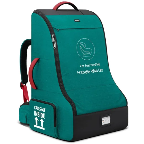 Miniatura 9 de RAINSMORE Bolsa de viaje acolchada para asiento de coche para avión, mochila de asiento de coche resistente para viajes aéreos, bolsas de funda