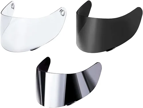 Miniatura 3 de GDM Casco de motocicleta Bluetooth de cara completa con 3 viseras transparente, tintado, cromado