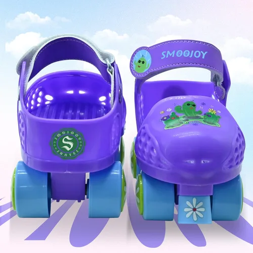 Miniatura 6 de Patines de cuatro ruedas ajustables para niños y niñas de 2 a 6 años - Patines cómodos y seguros para interiores y exteriores, principiantes