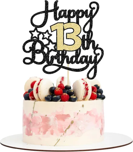 Miniatura 8 de 1 Pieza Feliz Cumpleaños 60 Decoración Superior para Pastel Negro Dorado con Purpurina Brindis por 60 Años Palillo para Pastel de Cumpleaños 60