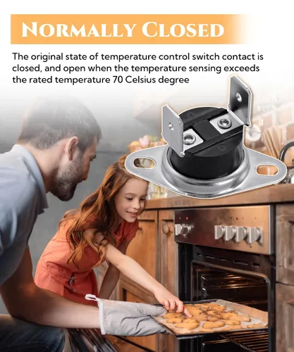 Miniatura 5 de KSD201 70 Fusible térmico para termostato de microondas para microondas GE, interruptor térmico universal normalmente cerrado, reemplazo