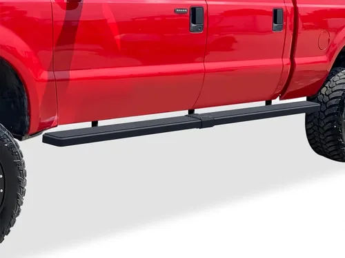 Miniatura 21 de Estribos APS 5 pulgadas negros compatibles con Ford F250 F350 Super Duty 1999-2016 cabina doble acero inoxidable (pasos laterales barras laterales)
