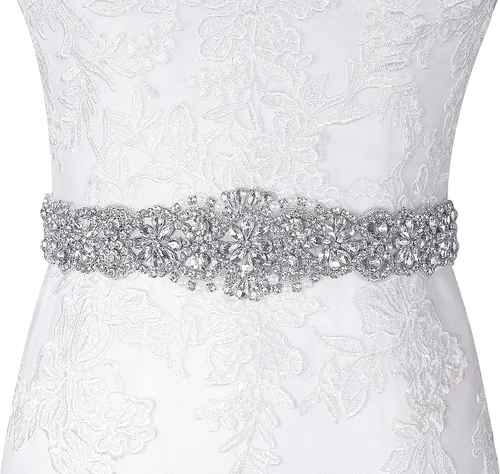 Miniatura 12 de Lovful Cinturón trenzado de cristal nupcial del marco del vestido de novia del Rhinestone