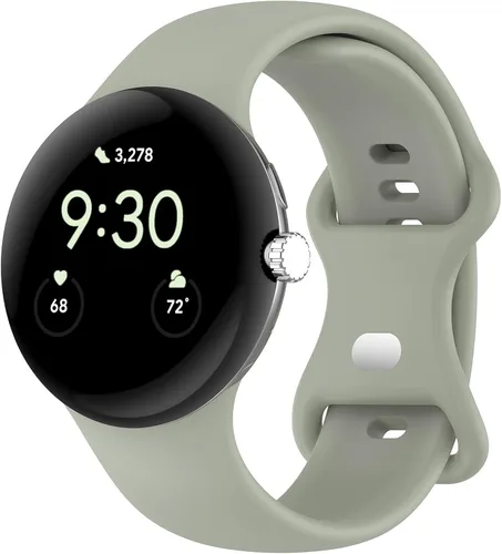 Miniatura 10 de Correa Compatible con Google Pixel Watch 1/2/3/4 (41mm), Pulsera de Reemplazo de Silicona Suave Deportiva para Google Pixel Watch 41mm Negro