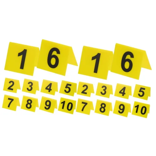 Miniatura 11 de 10 Uds. Marcadores de evidencia Escena del crimen Señalización amarilla para decoraciones de escena del crimen Tarjetas de números de mesa Amarillo