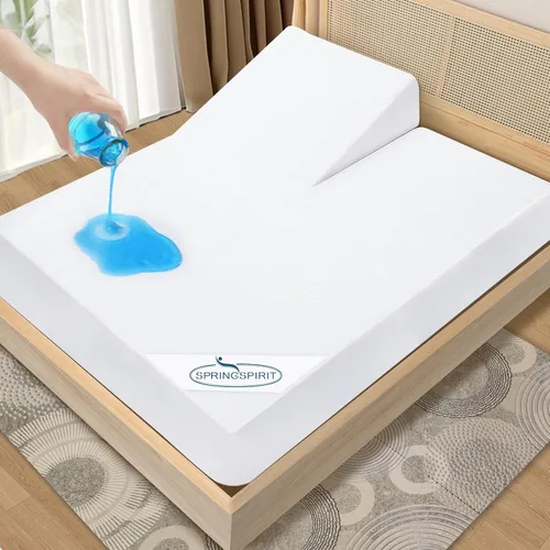 Miniatura 12 de Cubrecolchón de tela de toalla 100% impermeable, para colchones de hasta 18 pulgadas de alto, ultrasuave, silencioso y agradable al tacto, sábana