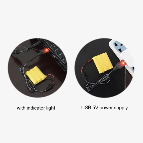 Miniatura 3 de Fielect 1 unids JST-2P Cable cargador USB 4.8v 250MA salida Ni-Cd Ni-Mh batería para RC excavadora RC coches