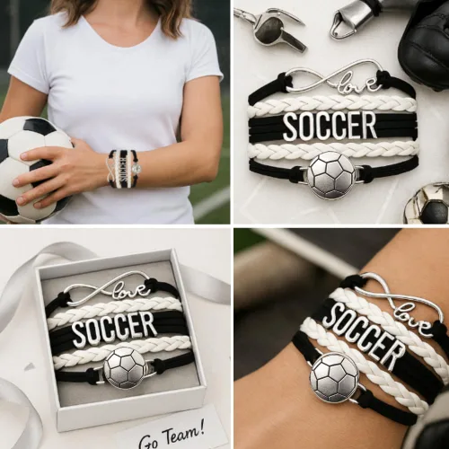 Miniatura 12 de Sportybella - Pulsera de fútbol ajustable, regalo para jugadores