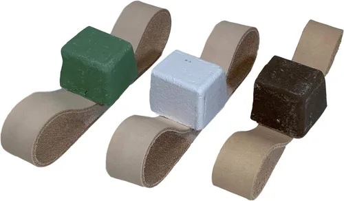 Miniatura 9 de Leatherbeltman - Paquete de 3 cinturones de cuero de 3/4 x 12 pulgadas para Ken Onion Work Sharp - Incluye compuestos de pulido verde, blanco