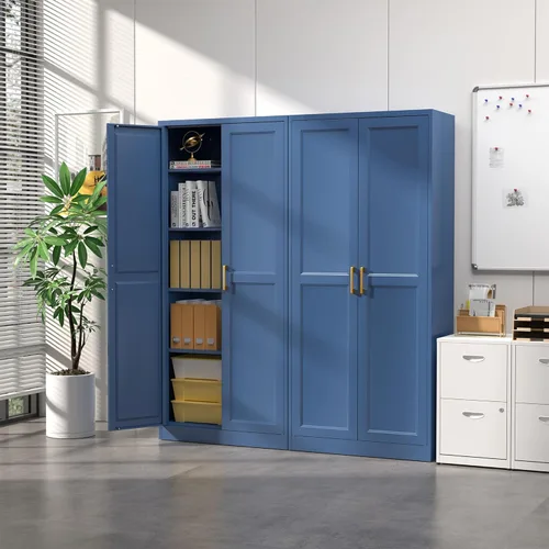Miniatura 2 de SteeLoong - Gabinete de despensa de cocina, gabinetes de almacenamiento de despensa de metal azul de 71" con puertas y 4 estantes ajustables