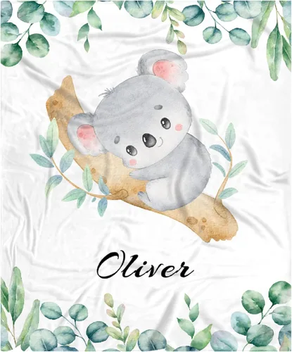 Miniatura 69 de Manta de bebé personalizada para niñas y niños pequeños, recién nacidos, regalos personalizados de vaca floral con nombre y texto, 40 x 30 pulgadas