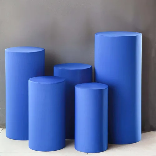 Miniatura 27 de Efavormart - Juego de 5 fundas de soporte para caja de exhibición cilíndrica de elastano, color negro, fundas elásticas para pilar de pedestal, 160