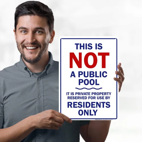 Miniatura 2 de Esto no es una piscina pública – Es propiedad privada reservada para uso por residentes solamente, letrero de 10 x 14 pulgadas, HDPE de 55 mil