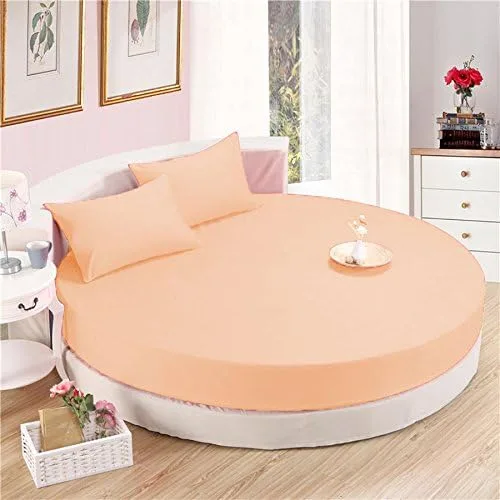Miniatura 5 de Sábana bajera redonda 100% algodón de 800 hilos, 1 sábana bajera/inferior de 18 pulgadas de profundidad y 2 fundas de almohada, juego de sábanas