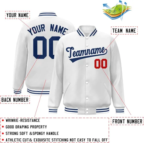 Miniatura 2 de KXK Chaquetas de béisbol deportivas personalizadas para hombres y mujeres jóvenes, abrigo ligero personalizado cosido con número de nombre