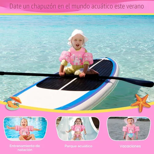 Miniatura 7 de MoKo Chaleco de natación para niños pequeños de 13-30/20-50/22-66 libras, flotadores de brazo de natación de dibujos animados, alas de agua
