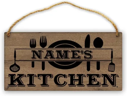 Miniatura 22 de Letrero de cocina de madera personalizado con sazonado con amor, accesorios de cocina, decoración de pared, regalos