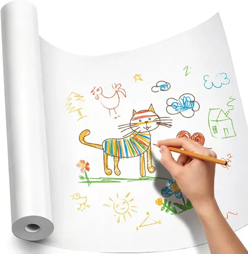 Miniatura 14 de PerkHomy - Rollo de papel de estraza para manualidades de 15 x 450 pulgadas (37.5 pies) para niños, envoltura de regalos, arte en movimiento