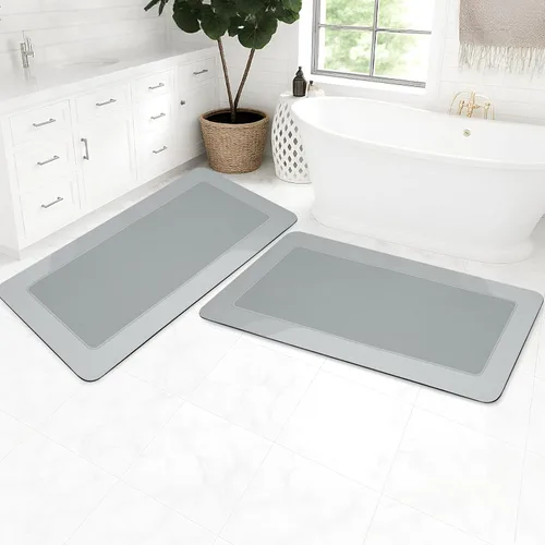 Miniatura 14 de ArtyCozy Tapete de baño súper absorbente, resistente a las manchas, antideslizante, con parte trasera de goma, delgado, de fácil cuidado, para baño