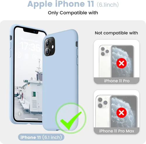 Miniatura 6 de Funda compatible con iPhone 11, silicona [forro de microfibra suave antiarañazos] [delgada a prueba de golpes] Funda mejorada para teléfono 11