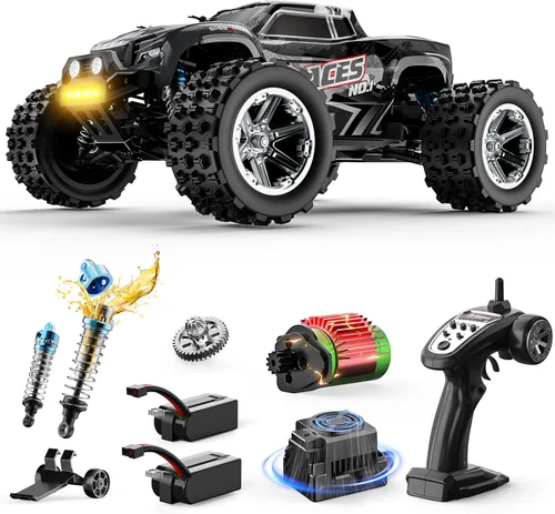 Miniatura 8 de DEERC 1205 1/14 - Auto RC sin escobillas para adultos, máximo 43 mph, camión eléctrico de alta velocidad 4x4 todoterreno a control remoto