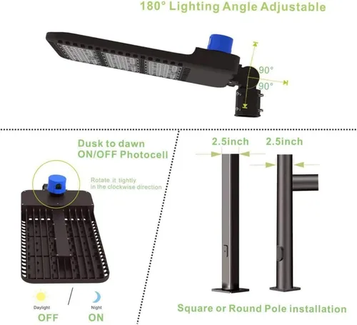 Miniatura 3 de ledmo 36000LM Luces LED de estacionamiento de 1000W HID/HPS de reemplazo ajustable con fotocélula de atardecer a amanecer, tamaño de caja